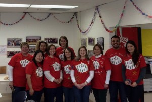 Westlawn 3rd Grade Team Wearing Festive Shirts