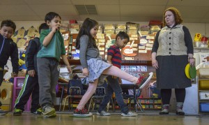 Educators teach children math concepts through art, at Westlawn Elementary School in Falls Church, VA.